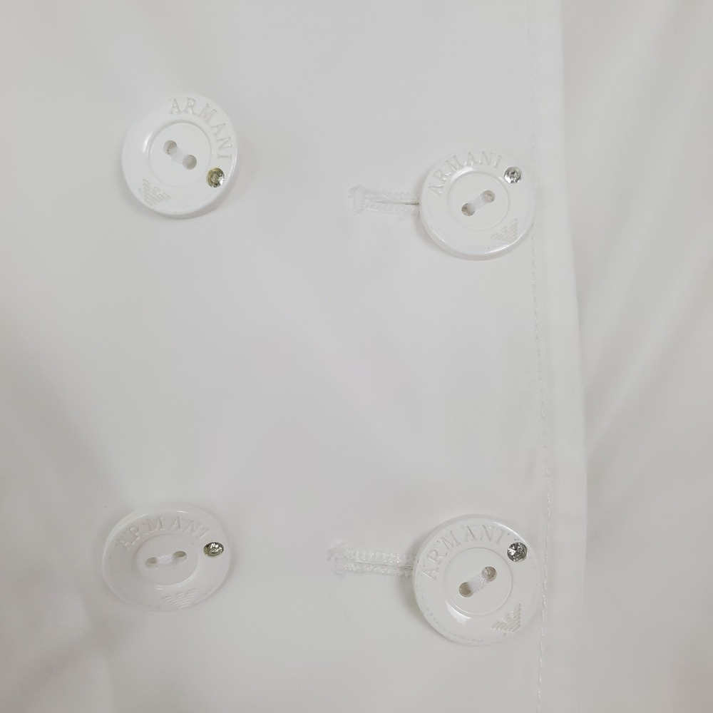 Armani Junior Girls White Double Breasted Lightweight Ruffle Jacket Size 3Y 100C - Picture 5 of 10
